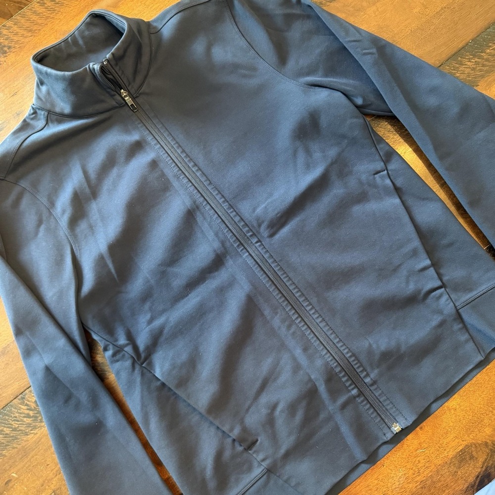 Lululemon Mens Large Blue Full Zip French Terry Track Jacket Slim Fit